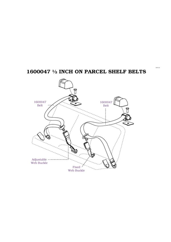 Inertia Retractable - On Parcel Shelf - Lap Sash Seatbelt - Image 4