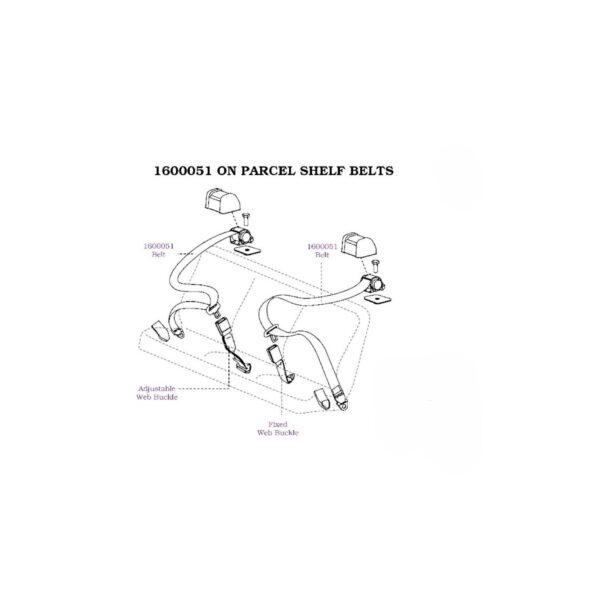 Inertia Retractable - On Parcel Shelf - Lap Sash Seatbelt - Image 5