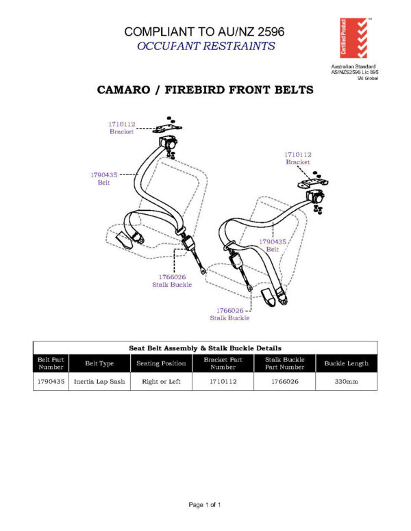 Chevrolet Camaro Trans Am Firebird Retractable 2x Roof Mount Front Seatbelt Set - Image 4