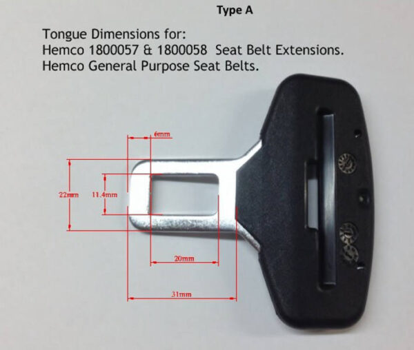 Truck Bus Mining Earthmoving Seatbelt 110mm Rigid Stalk Buckle Clip AS/NZS-2596 - Image 3