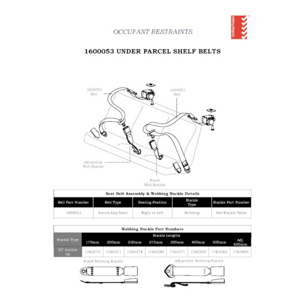 Under Parcel Shelf - Inertia Lap Sash Seatbelt - Image 3